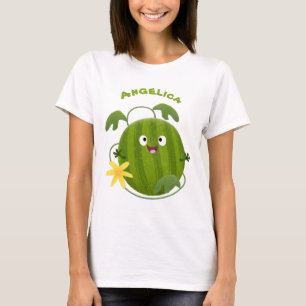 Schattige gelukkige glimlachende watermeloen carto t-shirt