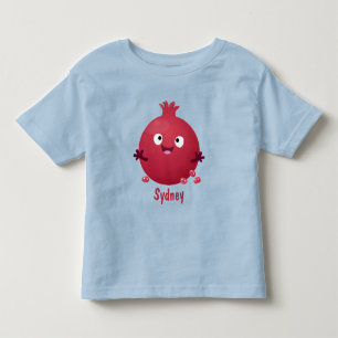 Schattige gelukkige granaatappel fruit cartoon kinder shirts