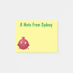 Schattige gelukkige granaatappel fruit cartoon post-it® notes