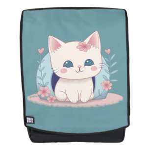 Schattige gelukkige Kitty met een Thuis Rugtassen