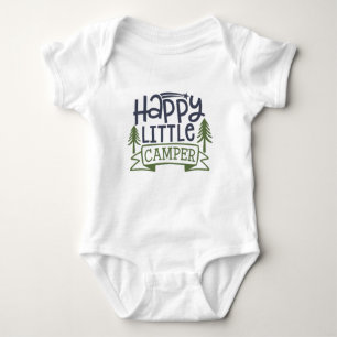 Schattige gelukkige kleine Camper woordkunst  Romper
