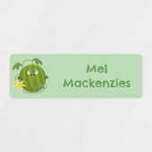 Schattige gelukkige lachende watermeloen cartoon g labels (Design 2)
