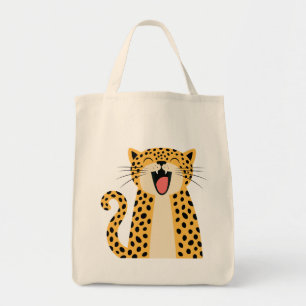 Schattige Gelukkige Lachende Wilde Luipaard Cartoo Tote Bag
