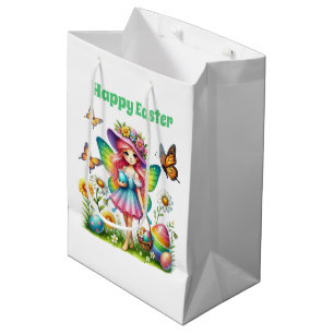 Schattige gelukkige Pasen elf Medium Cadeauzakje