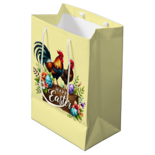 Schattige gelukkige Pasen haan Medium Cadeauzakje