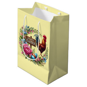 Schattige gelukkige Pasen haan Medium Cadeauzakje