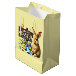 Schattige gelukkige Pasen konijn Medium Cadeauzakje