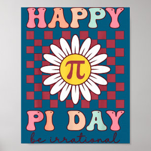 Schattige Gelukkige Pi Dag Taart Irrationaal Poster