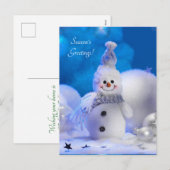schattige gelukkige sneeuwman feestdagenkaart (Voorkant / Achterkant)