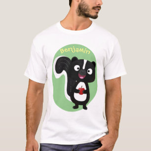 Schattige gelukkige stinkdier cartoonillustratie t-shirt