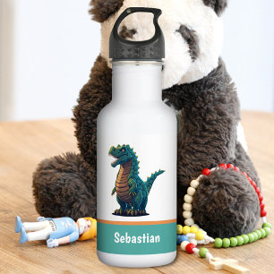 Schattige Gelukkige T-Rex Tyrannosaurus Rex Dinosa Waterfles