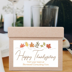 Schattige gelukkige Thanksgiving-bladeren bedrijfs Rechthoekige Sticker