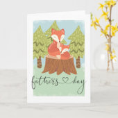 Schattige gelukkige Vaderdag Vos Kaart (Gele Bloem)