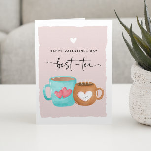 Schattige Gelukkige Valentijn Beste-Thee Kaart
