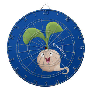 Schattige gelukkige zaailing cartoon illustratie dartbord
