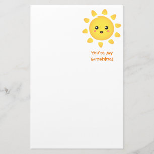 Schattige Gelukkige Zon Zonnestralen voor Kinderen Briefpapier