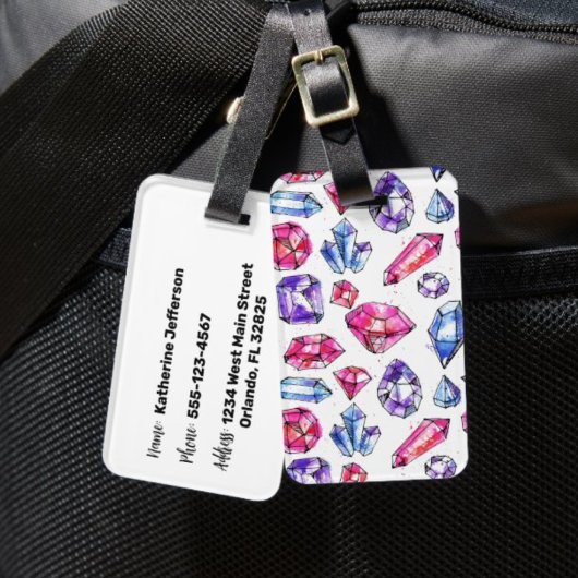 Schattige Gem Pattern Bagagelabel