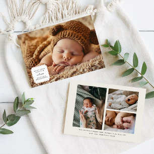 Schattige gemaakt van Scratch Label   4 Foto Geboo Aankondiging