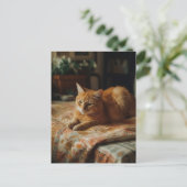 Schattige gember Kat Briefkaart (Staand voorkant)