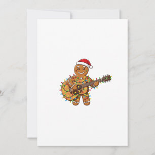 Schattige gemberkoekmuzikant die gitaar speelt bedankkaart