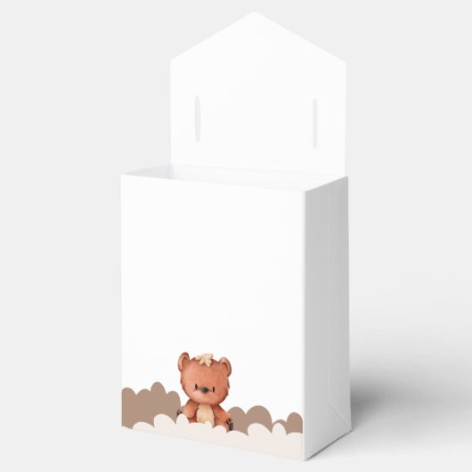 Schattige Genderneutraal Boho Beer Baby shower Bedankdoosjes (Geopend)