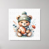 Schattige gepersonaliseerd Football Canvas Afdruk (Voorkant)