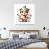 Schattige gepersonaliseerd Football Canvas Afdruk (Insitu (Slaapkamer))