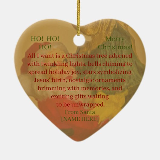 Schattige gepersonaliseerd kerstversiering keramisch ornament (Achterkant)