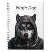 Schattige gepersonaliseerd Ninja Dog Husky Notitie Notitieboek (Voorkant)