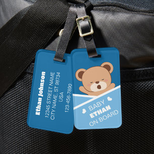 Schattige Gepersonaliseerd Sleepy Baby Beer Bagage Bagagelabel