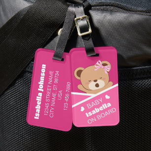 Schattige Gepersonaliseerd Sleepy Baby Beer Bagage Bagagelabel