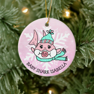 Schattige gepersonaliseerde Baby Keramisch Ornament