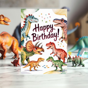 Schattige gepersonaliseerde dinosaurus verjaardag kaart