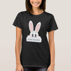 Schattige gepersonaliseerde goede luisteraar witte t-shirt
