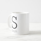 Schattige gepersonaliseerde monogram en naam koffiemok (Voorkant links)