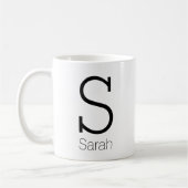 Schattige gepersonaliseerde monogram en naam koffiemok (Links)