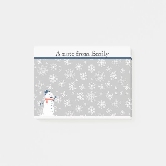 Schattige gepersonaliseerde winter sneeuw / sneeuw post-it® notes (Voorkant)