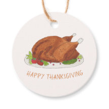 Schattige Geroosterde Kalkoen Gelukkig Thanksgivin