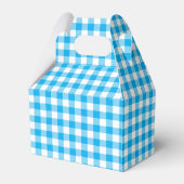 Schattige geruit blauw wit gingham plaid bedankdoosjes (Achterkant)