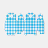 Schattige geruit blauw wit gingham plaid bedankdoosjes (Uitgevouwen)