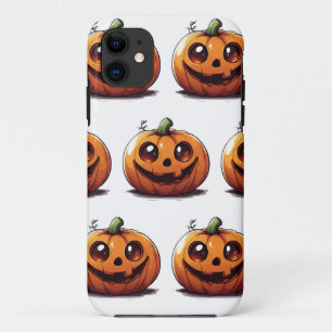 Schattige gesneden Halloween pompoen cartoon ontwe iPhone 11 Hoesje