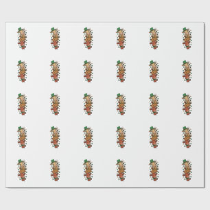 Schattige Gestapelde Koeien St Patrick Vintage Gra Cadeaupapier