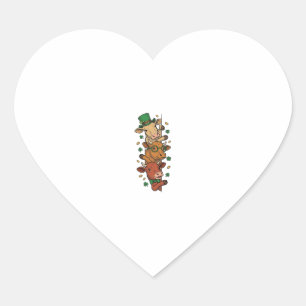 Schattige Gestapelde Koeien St Patrick Vintage Gra Hart Sticker