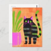 Schattige gestreept Kat Briefkaart (Voorkant / Achterkant)