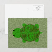Schattige getextureerde schildpad feestdagenkaart (Voorkant / Achterkant)