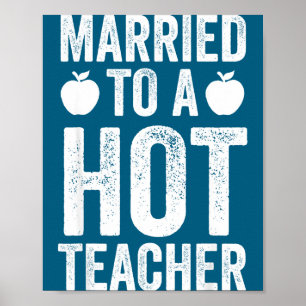 Schattige getrouwde hete leraar grappig lesgeven poster