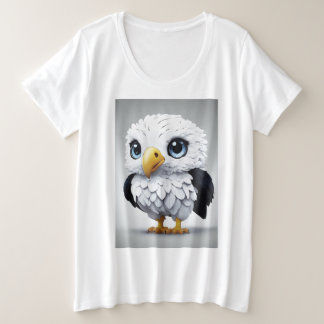 Schattige Gevlekte Adelaar: Cartoon Charm Grote Maat T-shirt