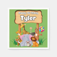 Schattige Geweldige Zoo Dier Kind Partij