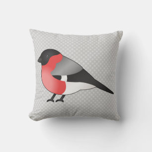 Schattige gewone Goudvink Cartoon Vogel Illustrati Kussen