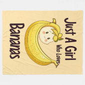 Schattige gewoon een meisje dat houdt van bananen  fleece deken (Voorkant (Horizontaal))